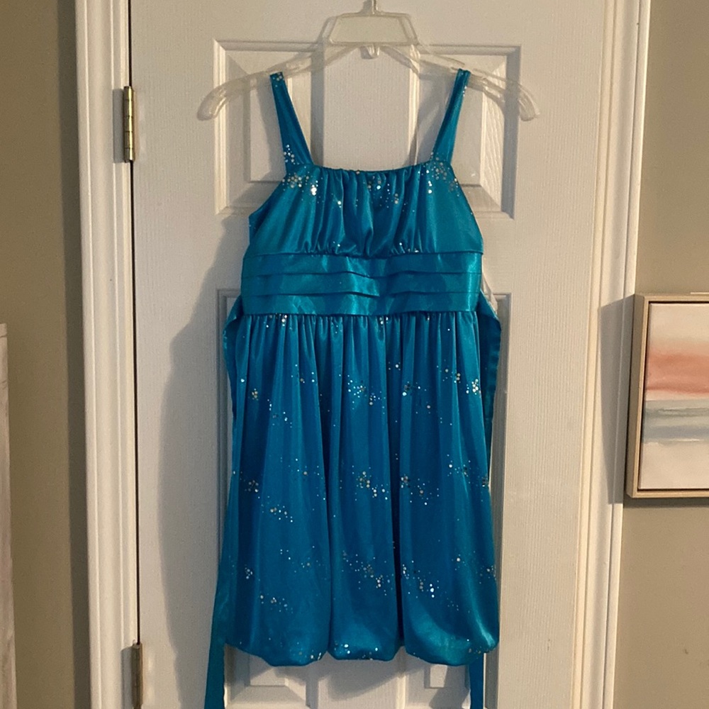 AMY BYER TEAL GIRLS DRESS